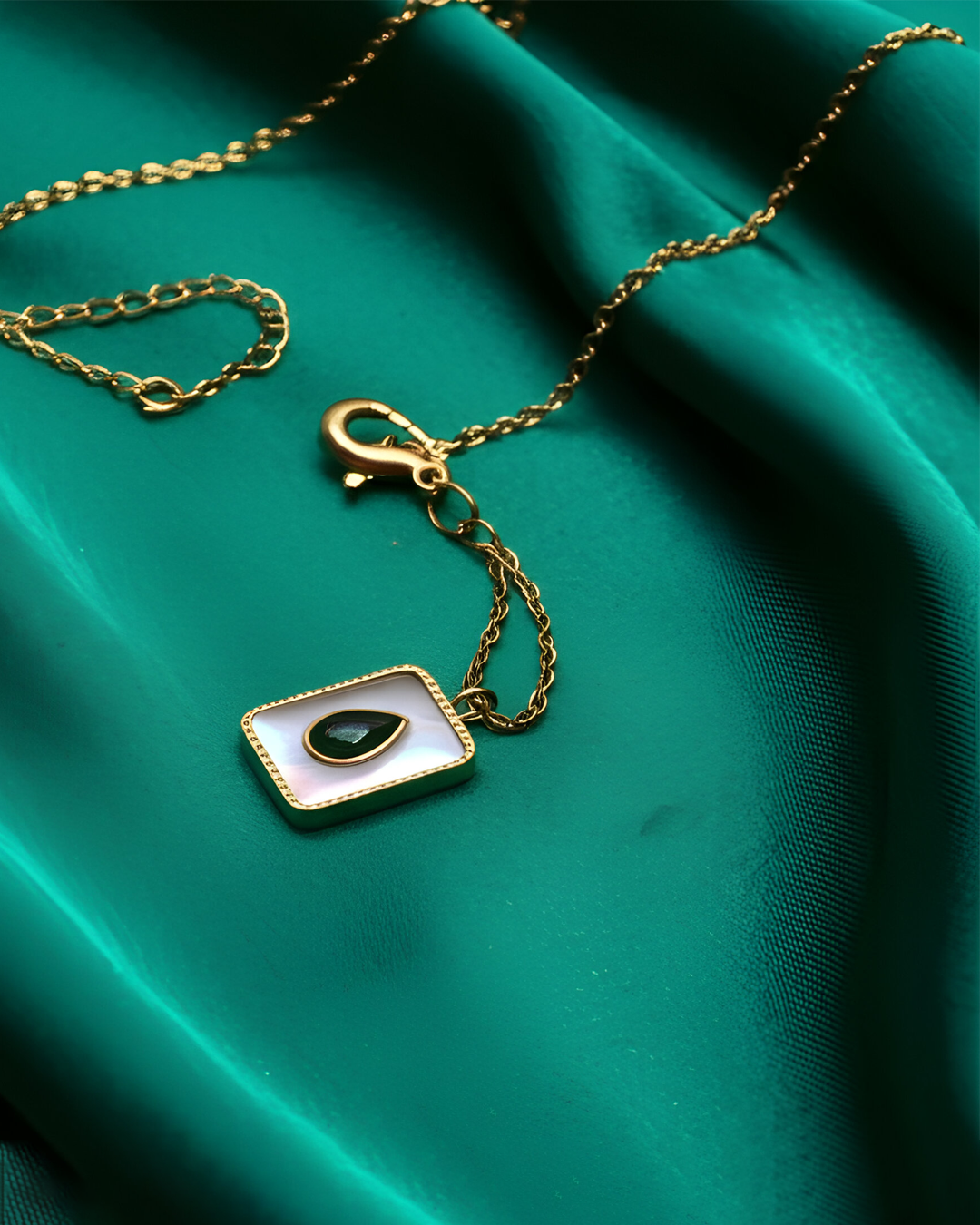 Pearl Green - Collier 316L Acier inoxydable